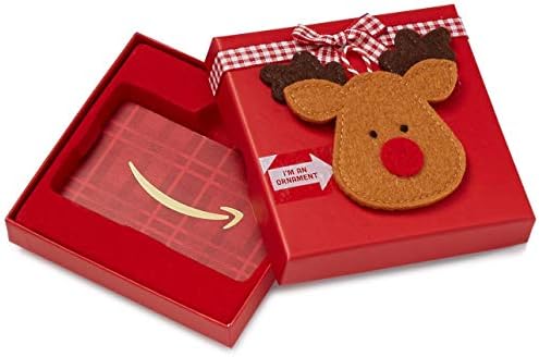 Amazon.com Gift Card in a Reindeer Ornament Box