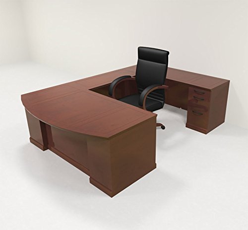 5pc Traditional Modern U Shaped Executive Office Desk Set RO-SOR-U1