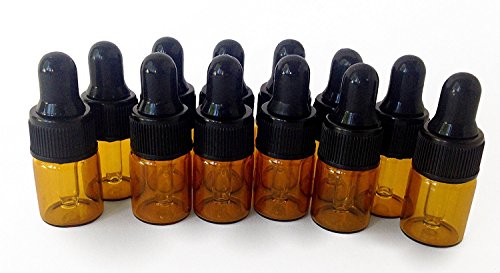 Amber Glass Eye Dropper Bottles 2ml by Good Idea. 12 Pack. No leaking! Solid Glass! Amber Glass Eye Dropper Bottles 2ml by Good Idea. 12 Pack. No leaking! Solid Glass!