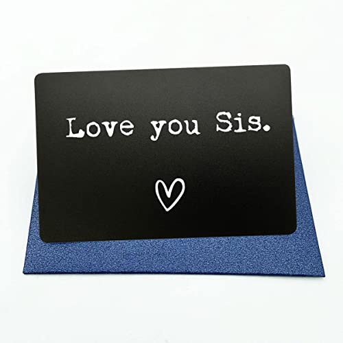 Love You Sis, Sister Gift, Engrave Wallet Insert Card, Best Friend Gift, Gift for Sister, Wedding Gift, Sister Wallet Insert Card, Love Sister Engraved Keepsake4