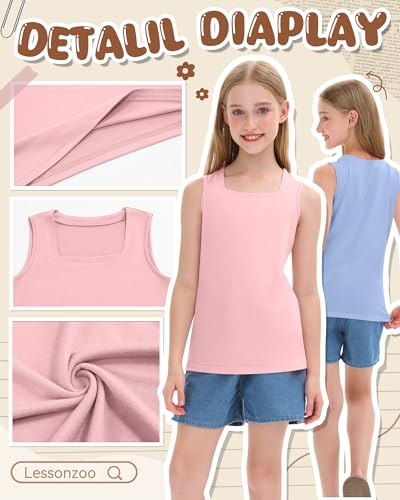 Image of 3 Pack Girls Square Neck Tank Tops