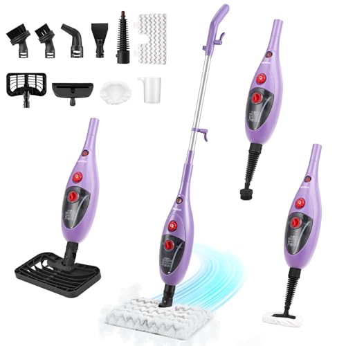 Steam Mop Cleaner with Detachable Handheld Steamer, 13.5 oz Tank, 20FT Cord, Fast Heat-Up, 10-in-1 Multi-Surface Cleaning for Floors, Tiles & Grout