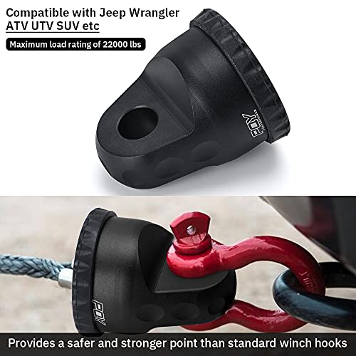 Pqy Aluminum Winch Shackle Mount With Pin And Rubber Guard Universal For Atv Utv Suv Pickup Trucks Black #TOP2