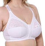 Gemm Ladies Womens Front Fastening Non Wired Firm Hold Lace Non Padded Bra (White, 38F) - Image 3