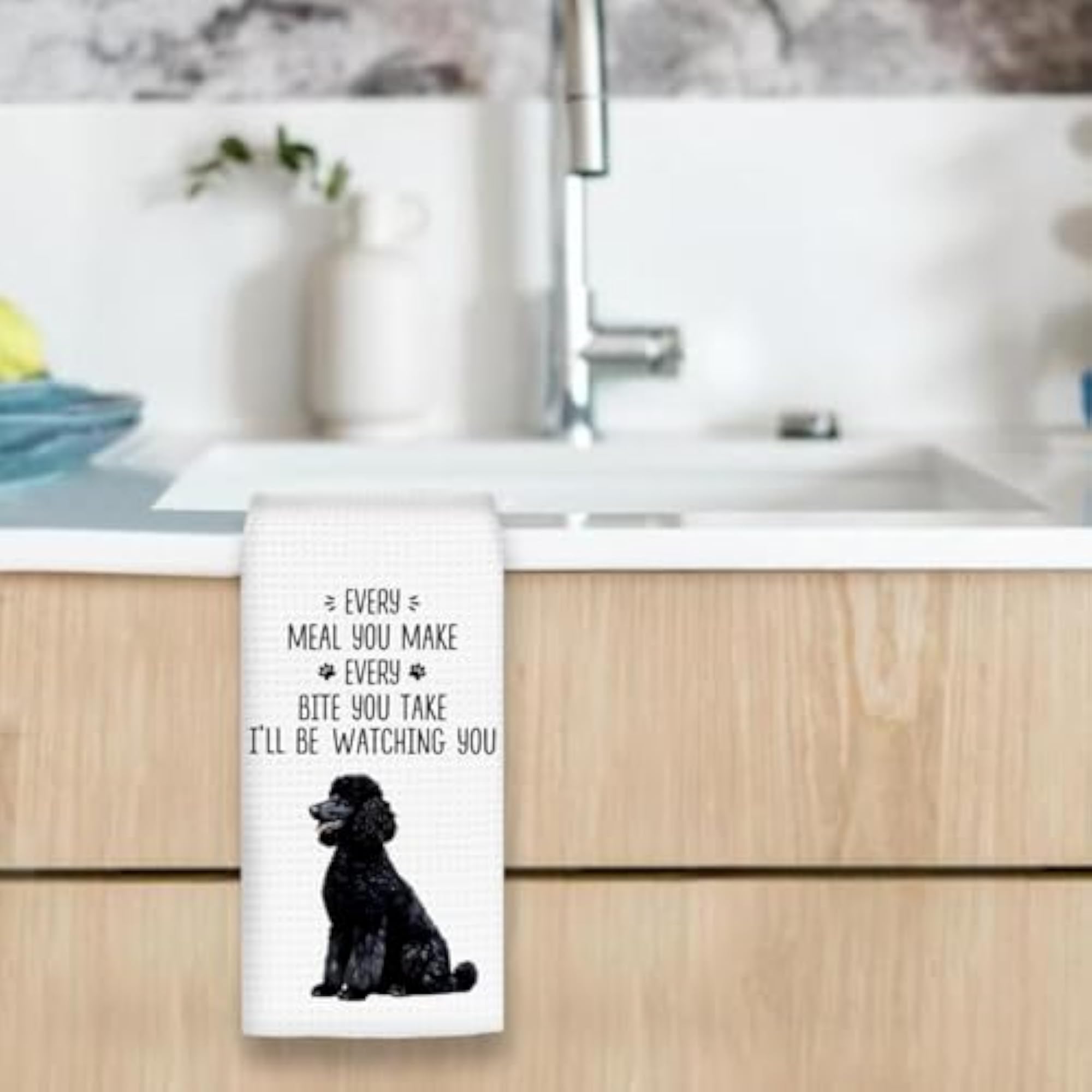 Black Poodle Kitchen Towels, Gifts for Dog Lovers