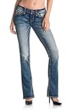 Faux Klappentasche Rock Revival - - Damen Rosin B202 Bootcut Jeans, 25, Denim