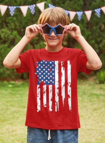 Image of BesserBay Unisex Kids July 4th Amarican Flag Top Patriotic Funny T-Shirt 6-14 Years
