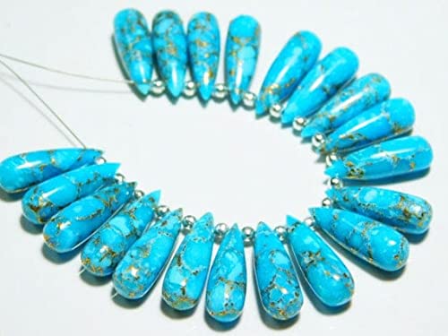Gouttes turquoise Mojave naturelles 18x6mm pour sublimer vos tenues bohèmes d'été