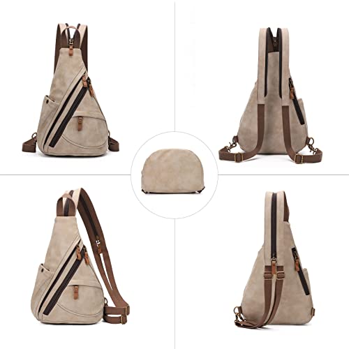 Kl928 Pu Leather Sling Bag - Small Crossbody Backpack Shoulder Casual Daypack Rucksack For Men Women Outdoor Cycling Hiking Travel #TOP4