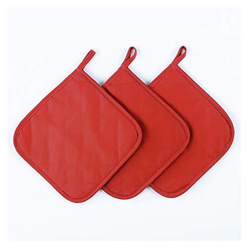 Anyi 100% Cotton Pot Holders, Kitchen Basic Potholder Heat Resistant, Terry Pot Holder Set For Cooking And Baking, Set Of 3 #TOP1
