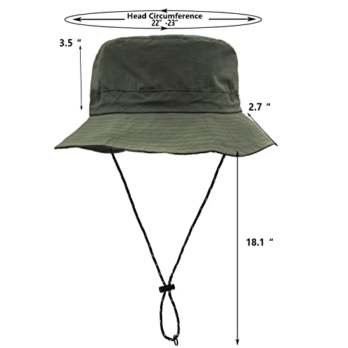 Image of woogwin Waterproof Bucket Rain Hat with Chin Strap Quick Dry Packable Boonie Sun Hat Safari Hat UV Protection