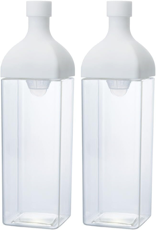 HARIO(ハリオ)カークボトル 樹脂製 縦横 ピッチャー 茶こし付き 日本製 実用容量/1,200ml ホワイト ギフトラッピング