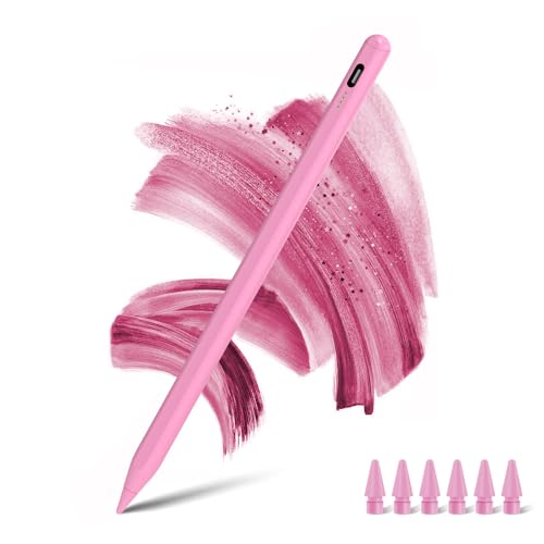Stylus Pen for iPad 2018-2025 with Palm Rejection & Power Display Pencil for iPad 11th/10th/9th/8th/7th/6th Air M3/M2/5/4/3 Pro 11/12.9/M4/M5 Mini 7/6/5th (Pink)