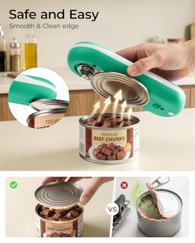 Electric Can Opener, One-Touch Automatic Can Opener, USB Rechargeable Electric Can Opener for Seniors with Arthritis- Cordless Battery Powered, Side Cut, Smooth Edge, Handsfree, for Any Size Cans — view 5