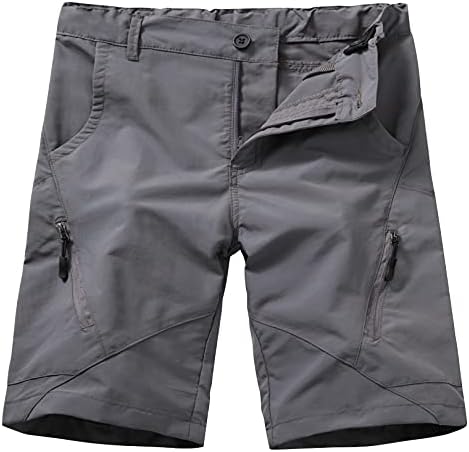 Kids Boy's Youth Hiking Casual Quick Dry Shorts, Lightweight Cargo Tatical Zipper Pockets Camping Travel Shorts (9046 Grey L 11-12 Years)