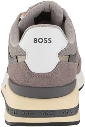 BOSS Men's Mix Material Sneakers with Suede and Smooth Leather, Frost Grey, 7 | Image 2
