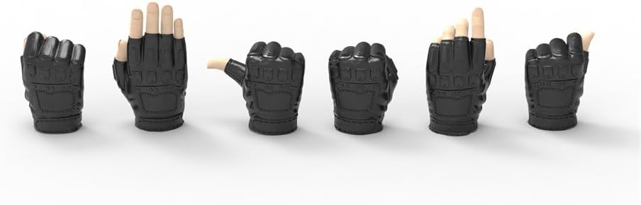 1/6 Scale Gloves Hands Type,3 Pair Female Holding Gun Glove Hand Shape Model Accessory for 12inch PH TBL Action Figure Body (Black)