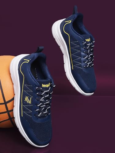 Image of Liberty LEAP7X ZIGGY-1E Sports Shoes for Men with Mesh Upper | EVA Sole Lacing Running Shoes | Memory Foam Insole | Walking, Gym, Outdoor Wear | Quick-Wear Elastic Laces | Comfortable Footbed