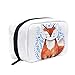 Produktbild Watercolor Fox Bear Kosmetiktasche, Make-upbox, Stifteetui, Blätter, Tier, Reise, Kulturbeutel, Organizer für Frauen und Mädchen