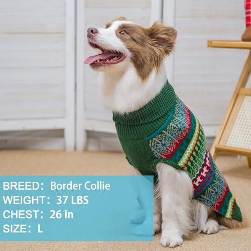 Image of Mihachi Dog Sweater - Winter Coat Apparel Clothes with Colorful Stripes for Cold Weather