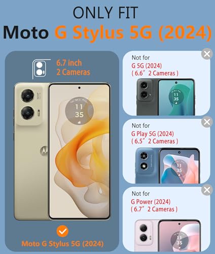 Image of FNTCASE for Moto G-Stylus 2024 Case: 14FT Military Grade Drop Protection with Screen Protector Shockproof Rugged Anti-Slip Sweat-Resistant Matte Dual Layer Daily Cover - 6.7 inch (White)