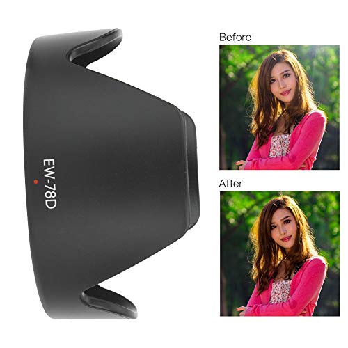 EW-78D Lens Hood for EF S 18-200mm F 3.5-5.6 IS Lens, Camera Lens Hood Shade Protector Replacement Black ABS - Image 2