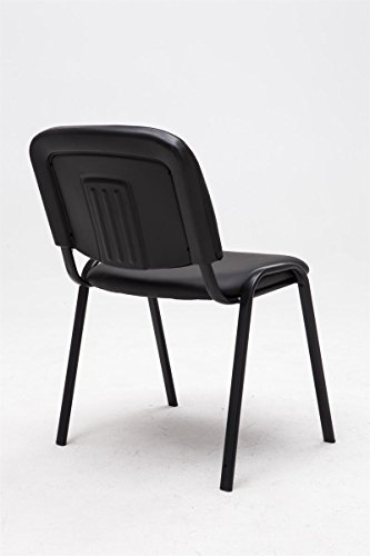 Miniatura 8 de Clp Silla De Visitas Ken En Cuero Sintético I Silla De Conferencias Apilable I Silla De Reuniones Capacidad Máx. 120 Kg I Color:, Color:Negro