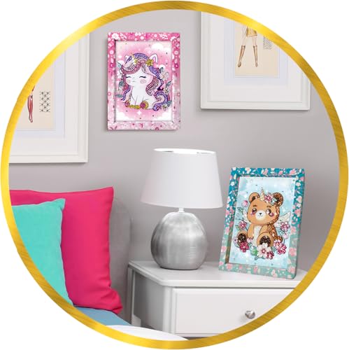 Lansay – COLLECTION SEQUINS – Ourson Féerique – Tableau À Décorer Avec Sequins – Activité Manuelle Créative pour Enfant Dès 7 Ans – Illustration Avec Cadre Et Épingles