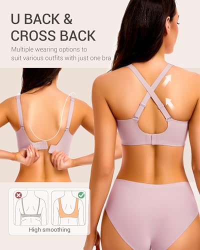 Image of Gailife Deep V Jelly Bras for Women No Underwire Wireless Seamless Push Up Bra Comfort Support Plunge Bralette Full Coverage
