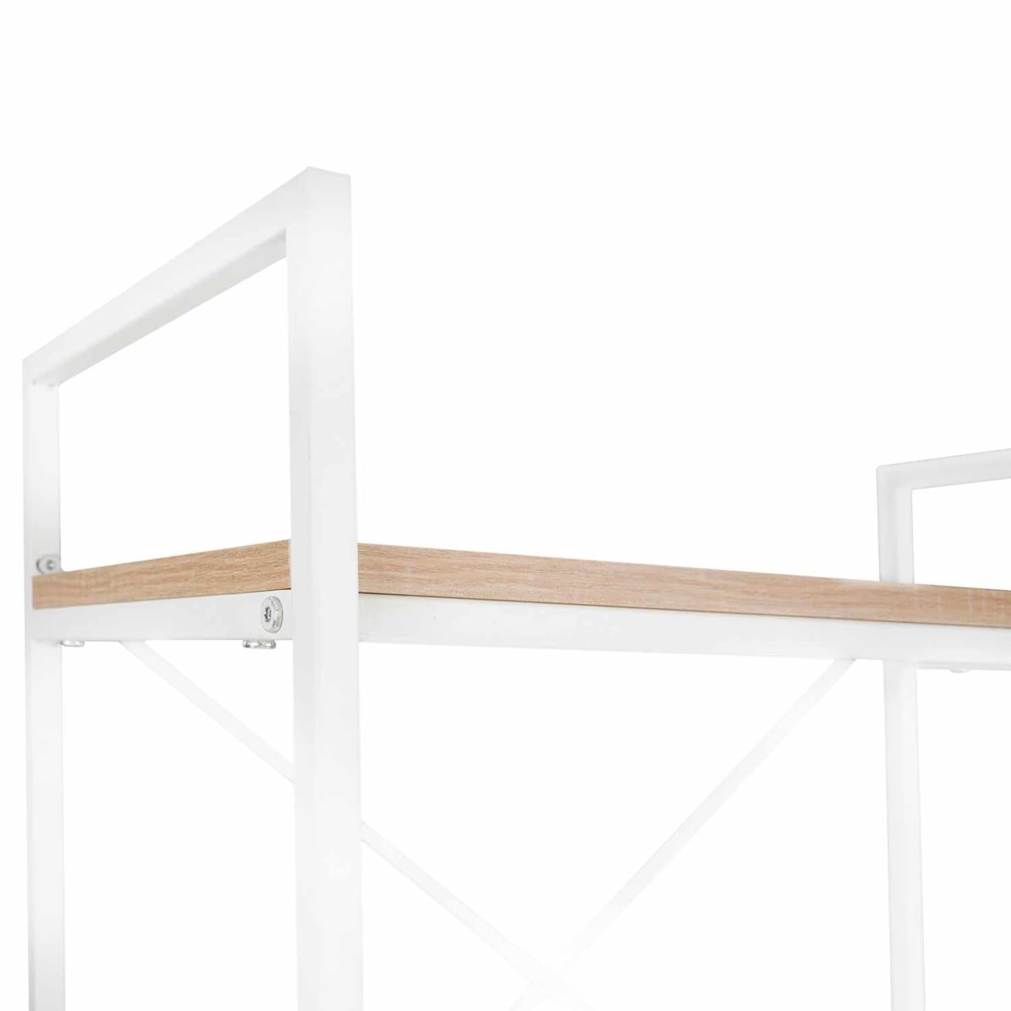 IDMarket - DETROIT Estantería de 5 niveles 170 cm diseño industrial madera y metal blanco