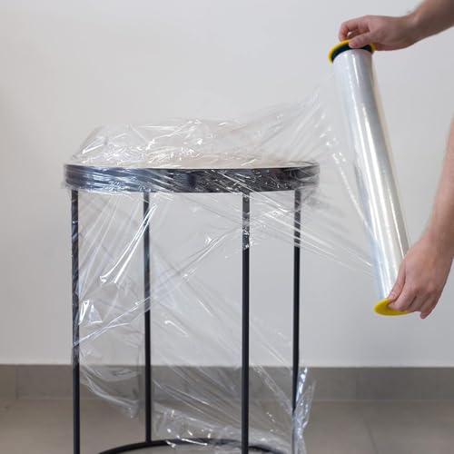 V1 TRADE Stretchfolie 500mm Transparent Strechfolienrolle - Wickelfolie - Handstretchfolie 285m/50cm Verpackungsmaterial - Verpackungsfolie - Folie Für Möbel - Folien Für Umzug - Umzugsfolie