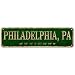 LINStore Philadelphia, PA City Sign Vintage Metal Wall Art Office/Home/Classroom Decor 4” x 16”