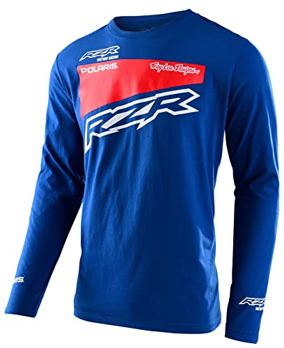 Troy Lee Designs Mens Polaris Long Sleeve Tee, Motocross ATV Dirt Bike Collaboration, Adult (Small, Blue/Red)