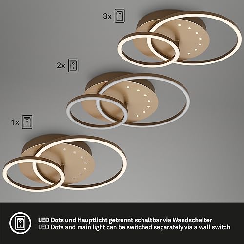 Plafonnier LED brun-or orientable à petits points lumineux 24W - 3