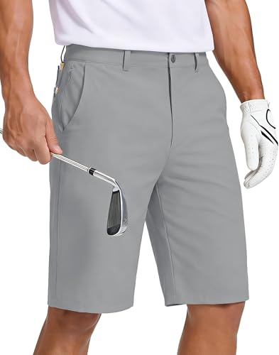 JWM Mens Golf Dress Shorts Stretch 11' Inch Inseam with Zipper Pocket