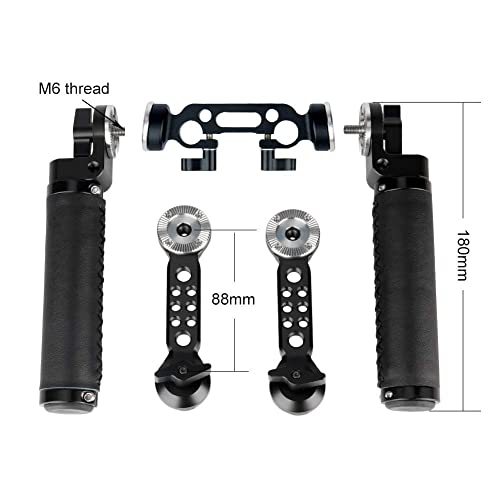 NICEYRIG Rosette Handle Kit with Rosette Extension Arm M6 Thread Standard Mount Applicable for 15mm DSLR Camera Shoulder Rig System - 270