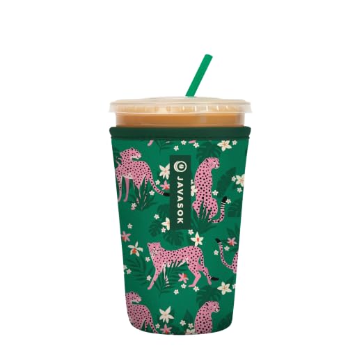 Sok It JavaSok Iced Coffee & Cold Soda Insulated Neoprene Cup Sleeve (Paradise Prowl, Medium: 22-28oz)