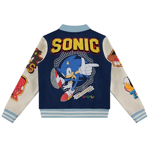 Image of SEGA Boys' Sonic The Hedgehog Varsity Jacket- Sonic, Tails, Shadow and Knuckles Little Boys Sizes 4-18