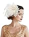Produktbild BABEYOND 1920s Stirnband Feder Damen 20er Jahre Stil Charleston Haarband Great Gatsby Damen Fasching Kostüm Accessoires Weiß