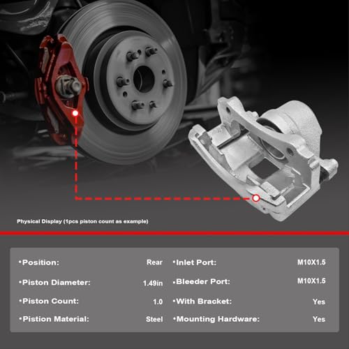 GAIASURGE Rear Brake Caliper Compatible with 2002-2007 Buick Rendezvous, 1997-2005 Chevrolet Venture, 2002-2005 Pontiac Montana, 2001-2005 Aztek, 2002-2004 Oldsmobile Silhouette 18-B4645A 18-B4644A by GAIASURGE - Image 2