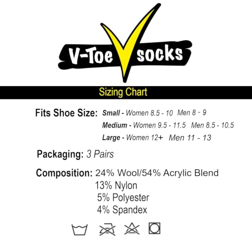 Image of V-TOE SOCKS Wool Blend Flip-Flop Tabi Hiking Athletic Or Casual Breathable Split-Toe Socks