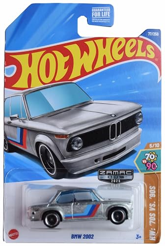 Hot Wheels Zamac BMW 2002 1:64 Plata Modelo Die Cast miniatura 1