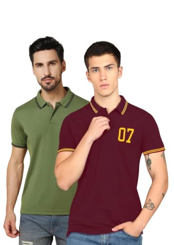 Image of INKKR Men's Soild Half Sleeve Polo T-Shirt Combo