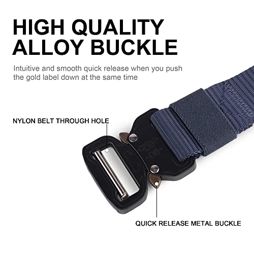 ZORO Nylon Tactical Quick Release Buckle Belt For Men (Nb-51), Fits On Upto 40 Inches Waist Size, Blue