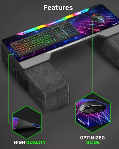 Image of Couchmaster XXL Mouse Pad Grid, 80x25.5cm, Perfect for CYCON, Non-Slip, Premium Microfiber, Ultra-Smooth, Ergonomic Gaming Mousepad