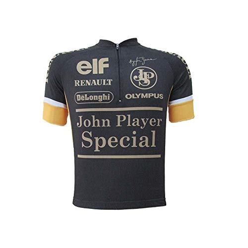 CAMISA CICLISMO SENNA LOTUS F1 RETRÔ Preto, G