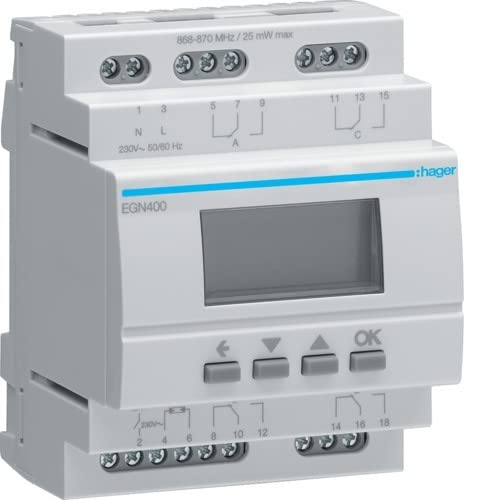Digit.Multi-Zeitschaltuhr m.Bluetooth 4-Kanal EGN400 3250617579926 Hager
