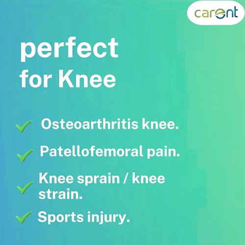 Image of Carent Knee Cap with Open Patella - Adjustable Knee Support Brace for Pain Relief, Sprain, Injury Recovery & Joint Stability (Unisex) (M (43-49 CM))