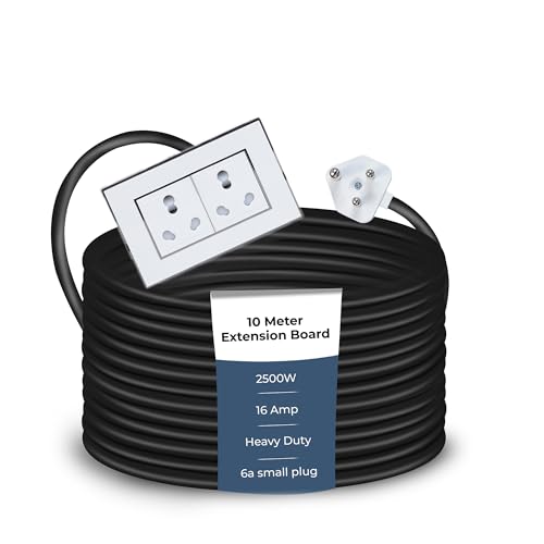 Image of Extension Board Heavy Duty Multi Socket 15A /16A /20A (2500 Watts 6A Small Plug and Two 16A Socket, 10 Meter)