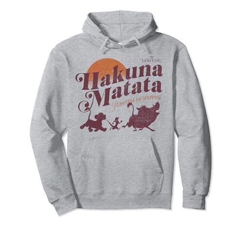 Lion King Hakuna Matata hoodie avec silhouette au coucher de soleil pour fan de Disney